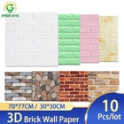 10 шт. 3D стены Бумага DIY кирпич узор самоклеящиеся Водонепроницаемый стены Стикеры Кухня щитка Ванная комната наклейки для настенной плитки Стикеры s