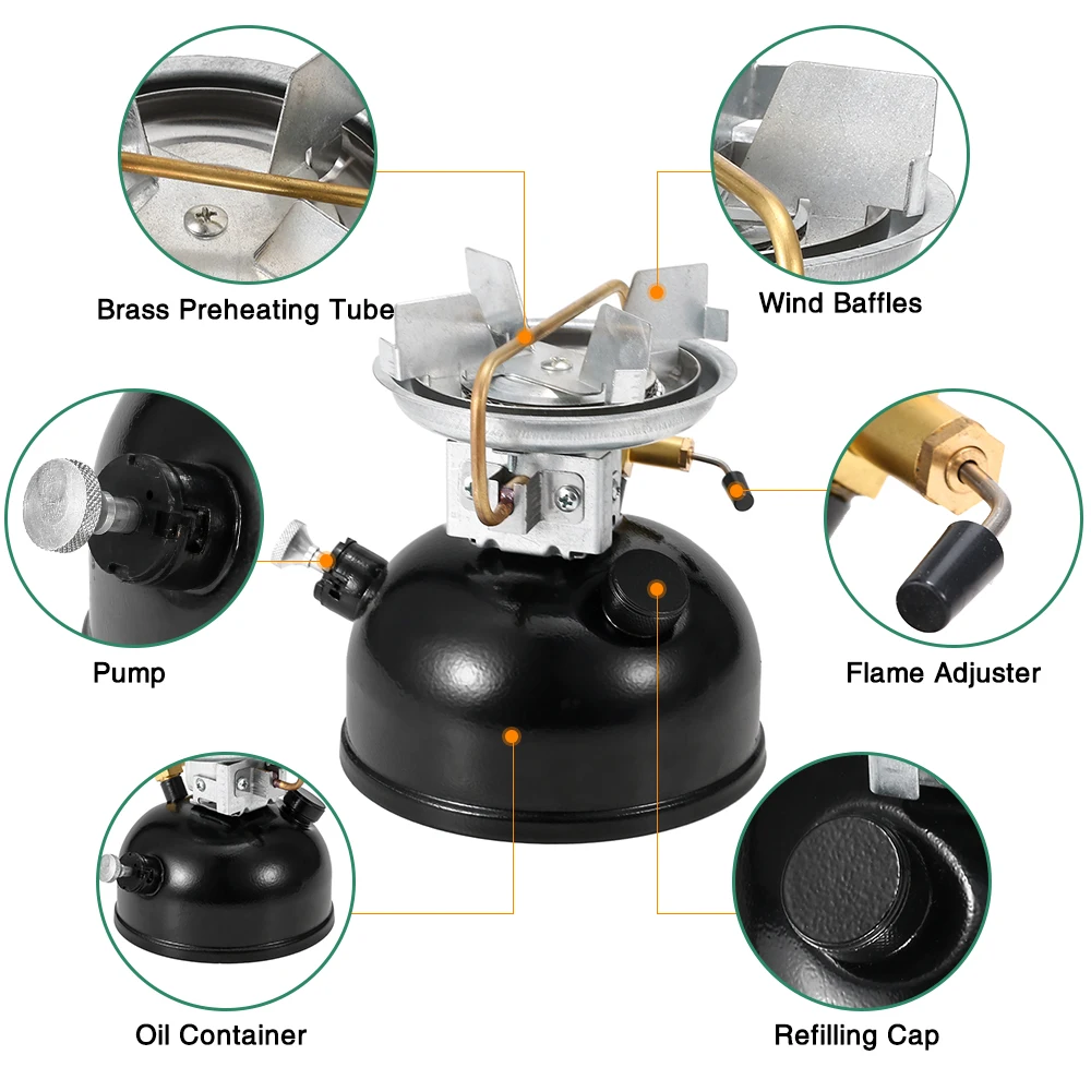 Портативная уличная Регулируемая бензиновая плита для кемпинга пешего туризма