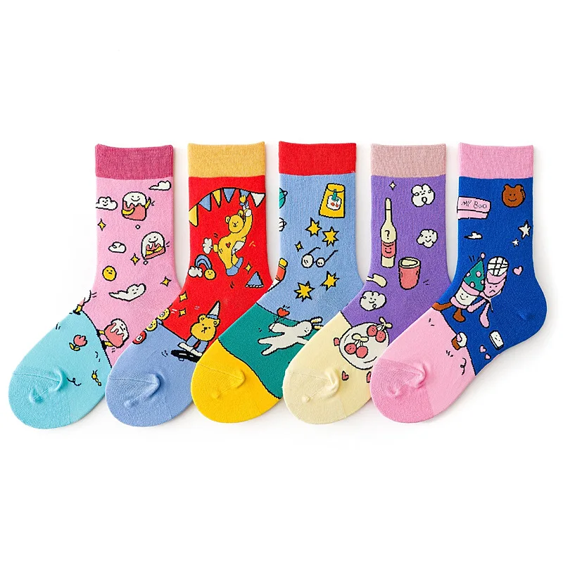 Носки PEONFLY женские хлопок носки на весну и осень с принтом | Женская одежда