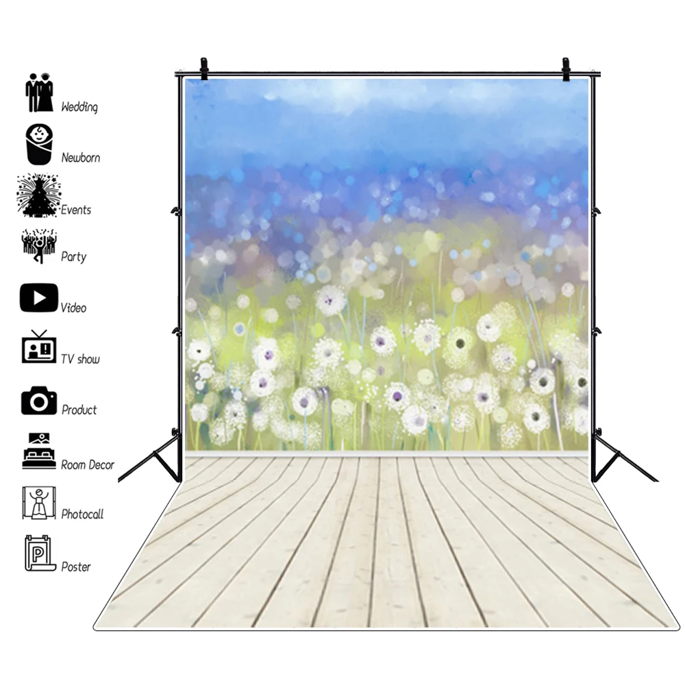 Laeacco цветы цветущие деревья боке деревянный пол ребенок портрет фотографии фоны