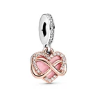 Очаровательная подвеска в виде сердца с кристаллами розового цвета подходит для браслета Пандоры ожерелья DIY ювелирные изделия для женщин