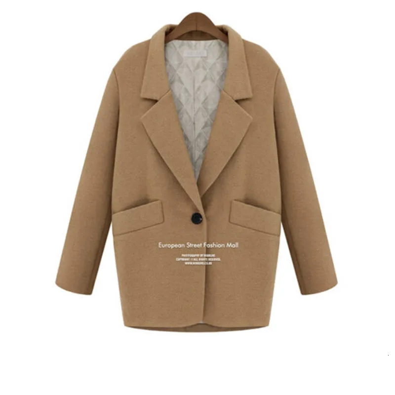 Manteau femme Европейский Осень Зима Женское негабаритное стеганое шерстяное пальто простая Верхняя одежда casaco feminino пальто