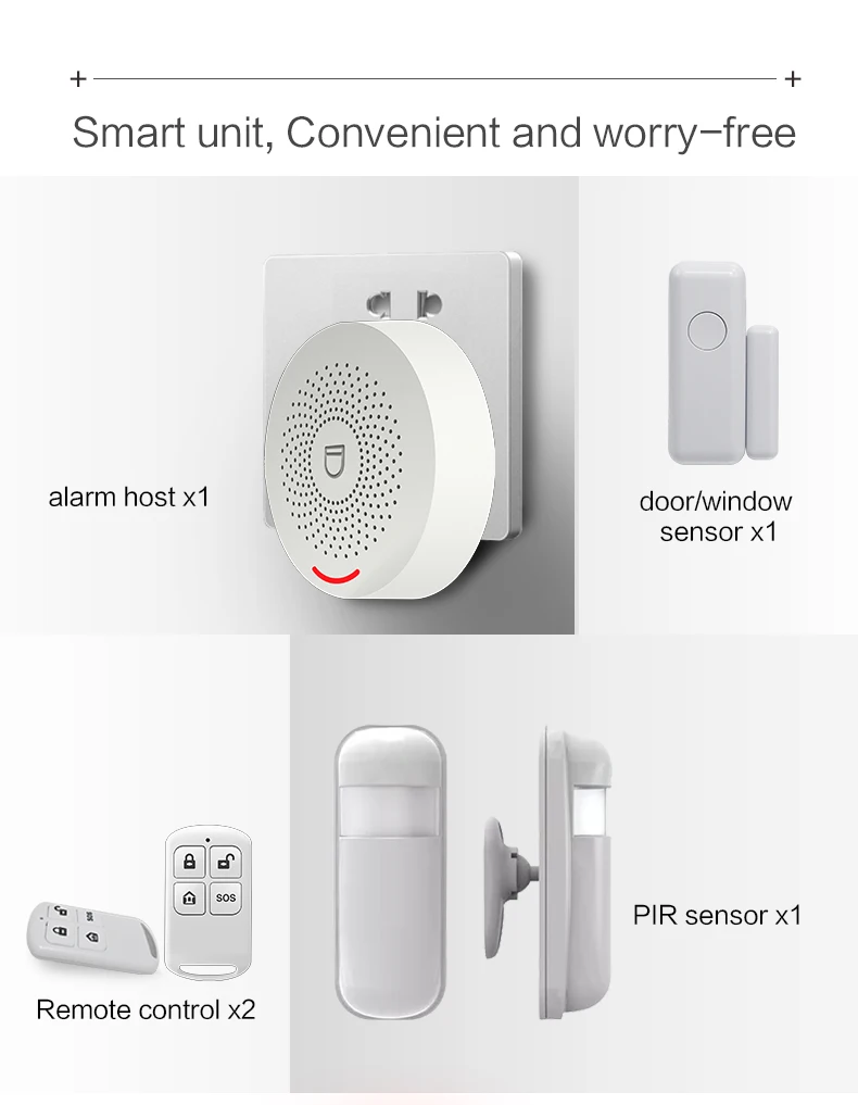 Tuya Smart Home Security Alarm System Hub Kit ,Host with sound function, support Google and Alexa，Smar Life App