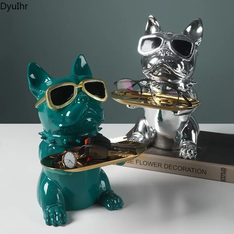 

DyuIhr Creative Animal Sculpture Storage Tray Resin Crafts Housewarming Gift Home Living Room Tea Table Storage Tray