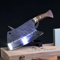 longquan pure manual forging household bone cleaver chop pig foot bone knife ghost hand as special kitchen bone cleaver