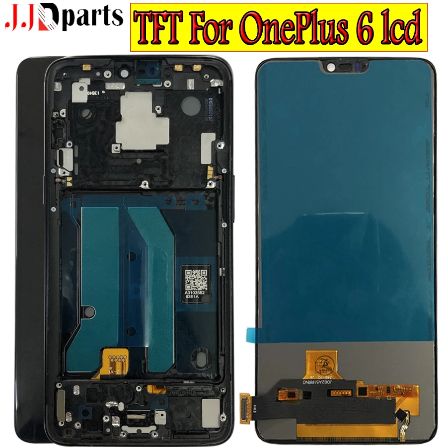 TFT протестированный Oneplus 6 ЖК-дисплей кодирующий преобразователь сенсорного экрана в сборе Замена ЖК-экрана Oneplus 6 дисплей с рамкой