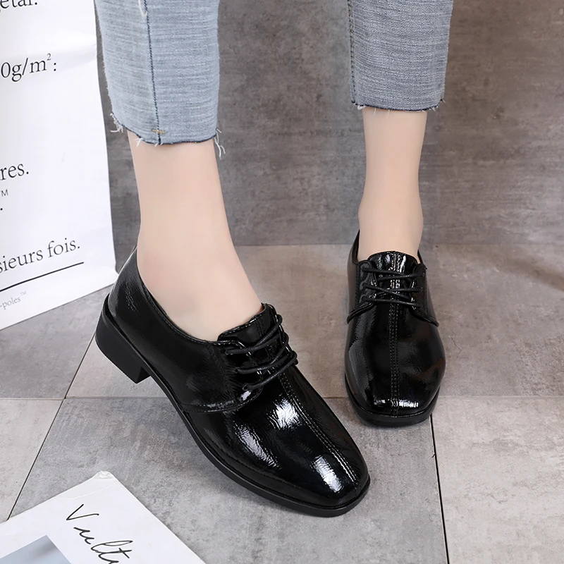 Женские повседневные туфли на шнуровке новые модные оксфорды женская обувь