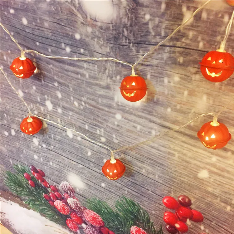 Светодиодная гирлянда на Хэллоуин в виде мишуры тыквы гримаса колокольчика