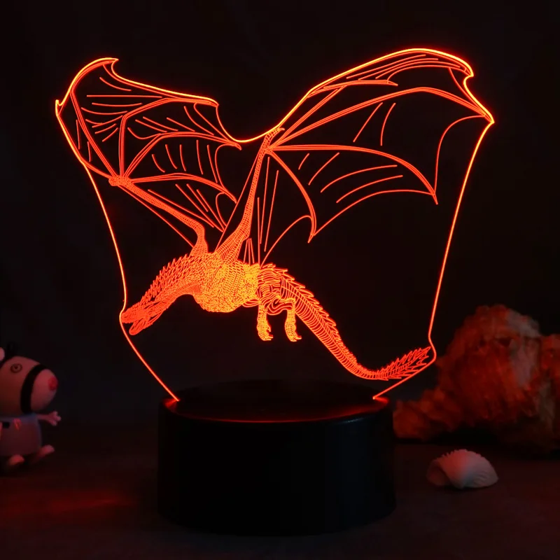 

Explosion Models New Strange Dinosaur Series Colorful Creative Cute Image Styling 3D Night Lights LED Acrylic Gift Bedside Lamps