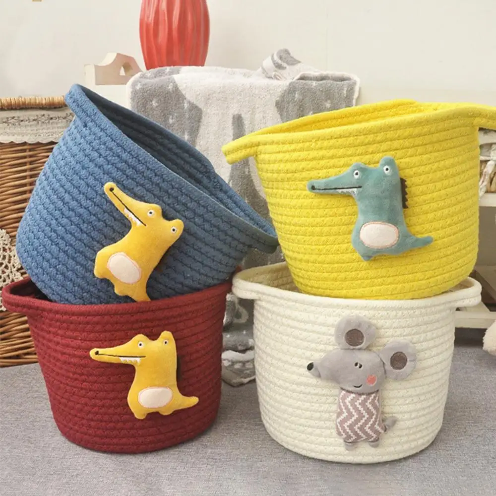 

80% Hot Sales!!! Cotton Sundries Storage Holder Thread Hand-woven Desktop Key Cosmetics Basket