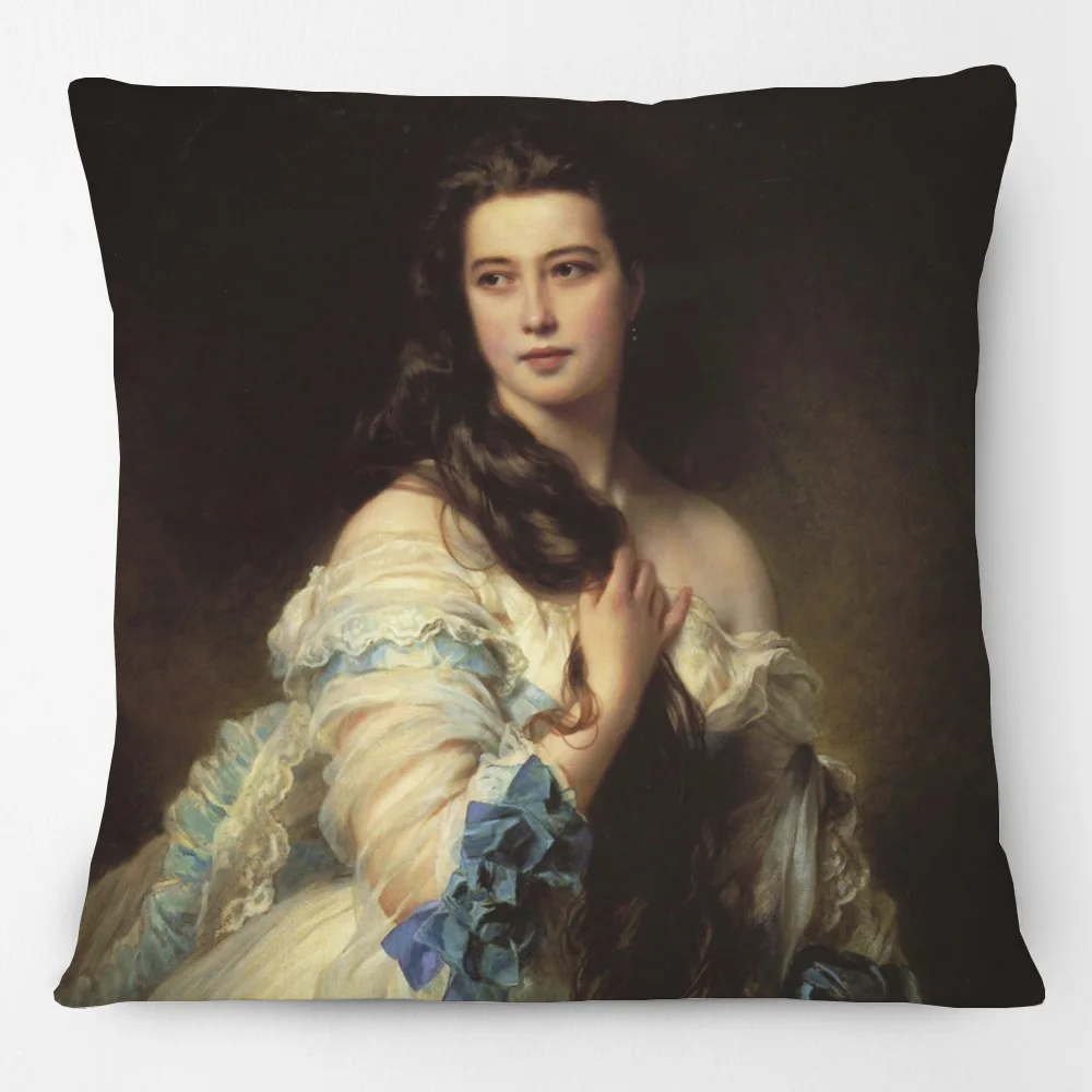 European Retro Vintage Oil Painting Portraits Girls Cushion Covers Bedroom Decorative Cover Sofa Throw Pillow Case | Дом и сад
