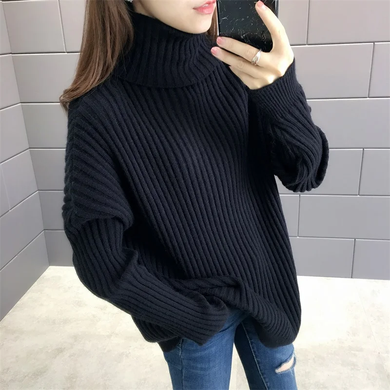 

538549 (No.6, row 4, Dongfang) new elastic two Lapel knitted loose women's Pullover Sweater in autumn and winter 2019ff