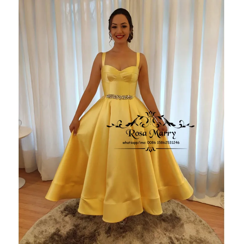 

Короткое атласное платье в стиле ретро, желтое ТРАПЕЦИЕВИДНОЕ платье для выпускного вечера, модель 2K20 в стиле ретро, 1950