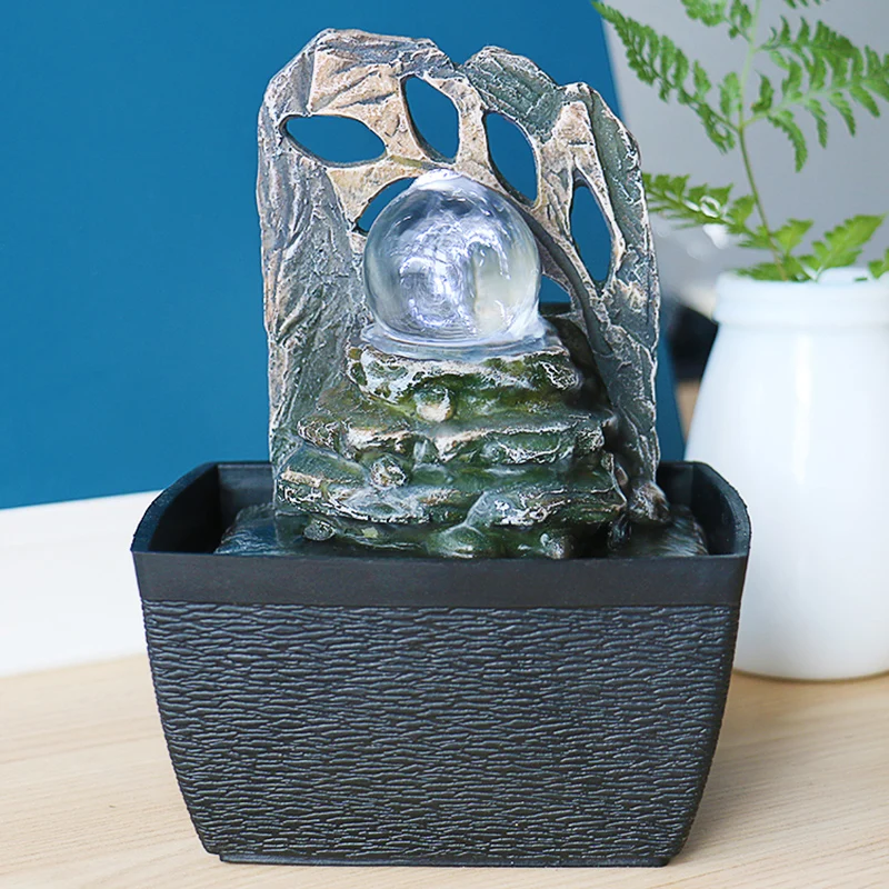 220V Крытый Рокарий Lucky Feng Shui фонтаны воды домашний Декор Аксессуары Настольная