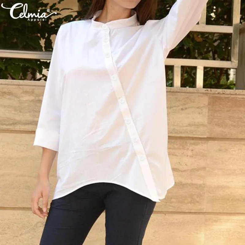 Женская обувь в винтажном стиле Из хлопка и льна блузки белая рубашка Celmia 2021