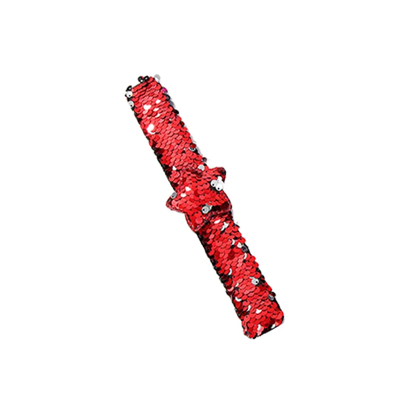 12pcs Mermaid Slap Bracelet Star Two-Color Reversible Sequin Magic Flip Wristband Party Favors for Boys Girls | Аксессуары для