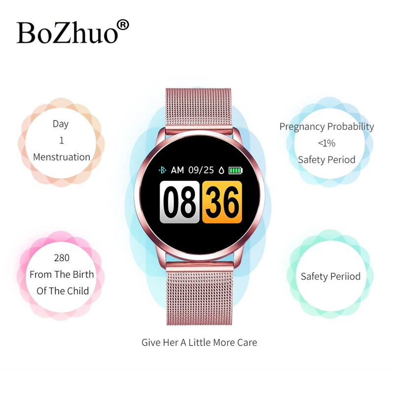 Круглые умные часы Q8 для женщин и мужчин фитнес-трекер монитор сердечного ритма