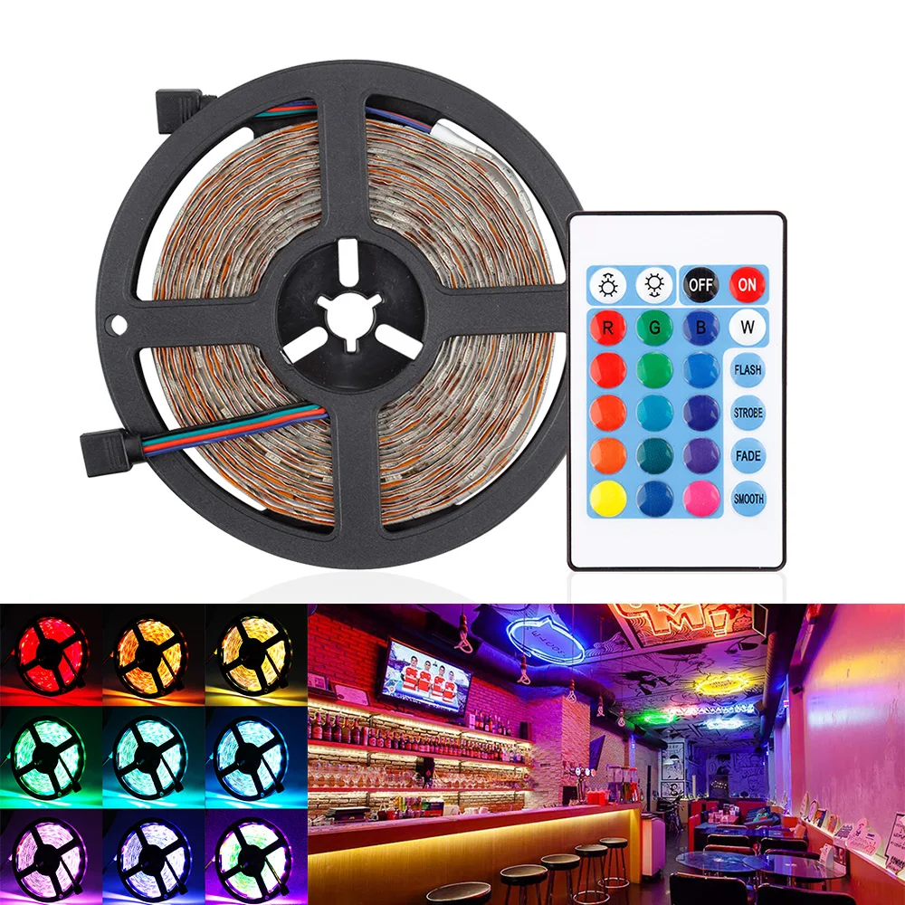 

OKEEN 5050 RGB 5M Led Lights Strip Flexible DIY Decoration BackLight For Home Ambient Lights Tape Diode With Remote Control 12V