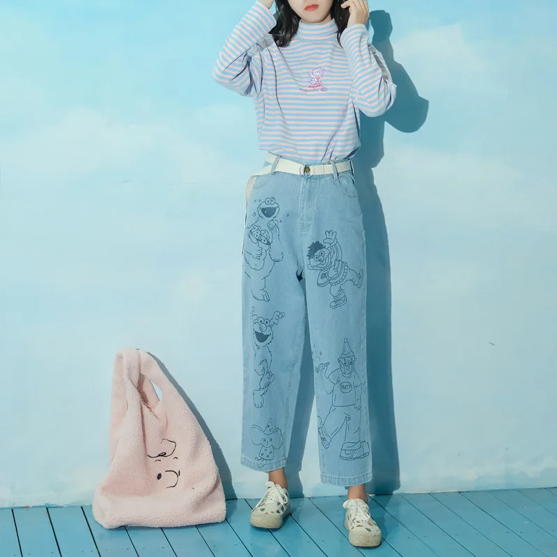 Новая зимняя Женская водолазка в консервативном стиле полосатая свободная