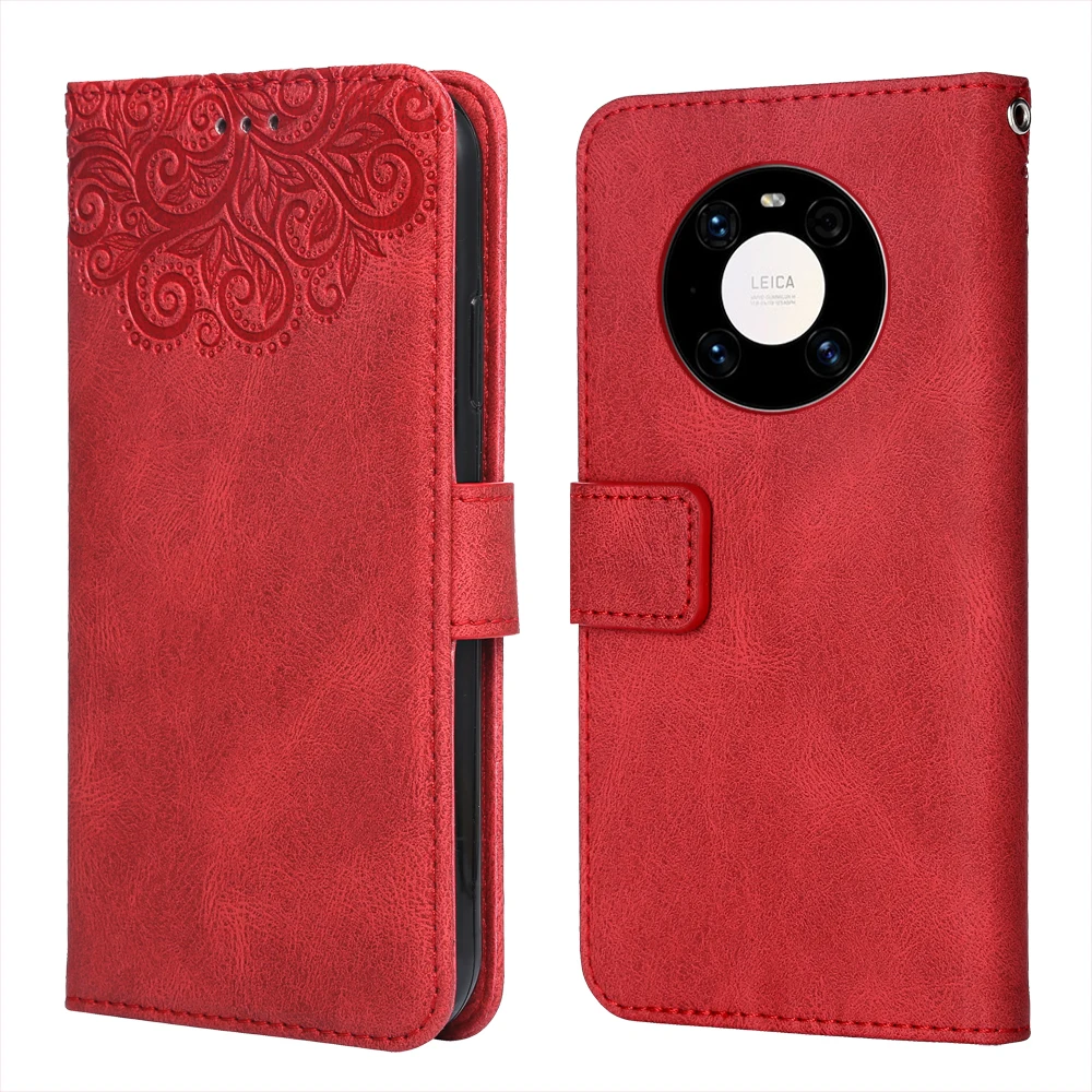 

For Huawei Mate 40E Flower Embossing Case OCE-AN50 6.5'' Wallet Flip Leather Case for Huawei 40 E Cover