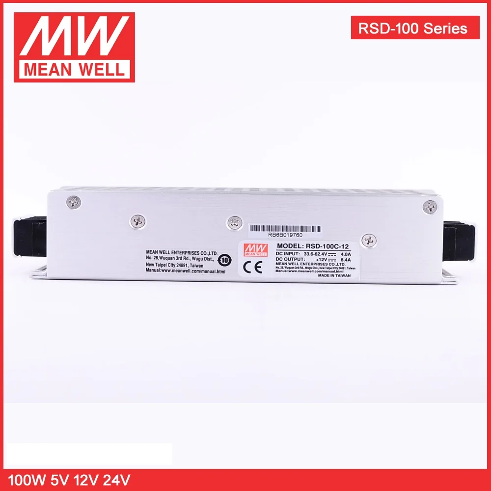 MEAN WELL RSD-100 DC5V 12V 24V 100W автобус трамвай метро железная дорога Телеком беспроводной