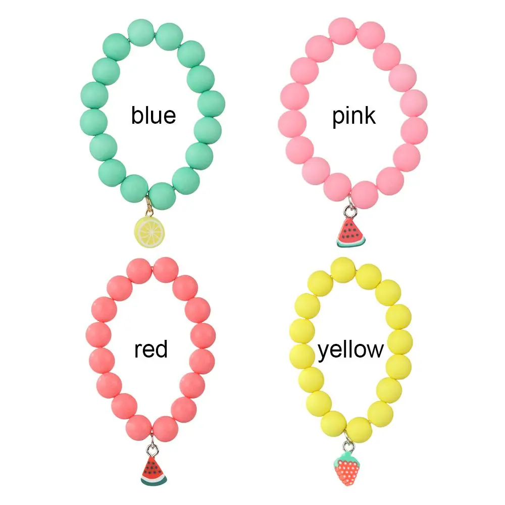 Милый мягкий глиняный кулон в виде фруктов браслеты с матовыми бусинами Детские