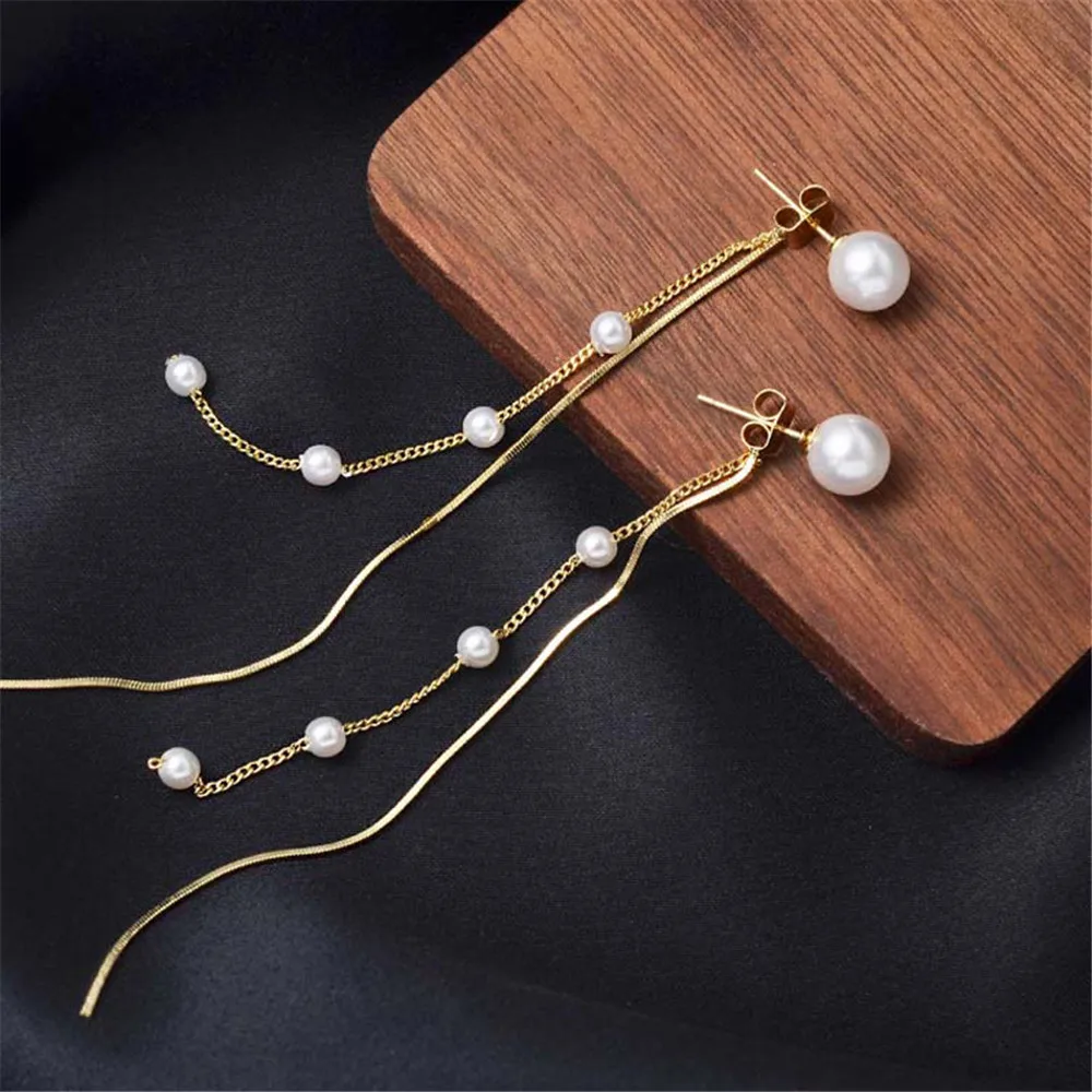

1 Pair Fashion Temperament Wild Personality Long Sweet Girl Tassel Earrings Jewelry Accessories