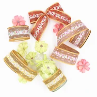 5yards double layer composite lace linen ribbon diy decorative material gift packaging lace ribbons