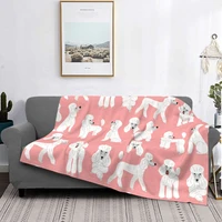 poodle knitted blanket flannel gift for animal dog lover soft throw blanket for home couch bed rug