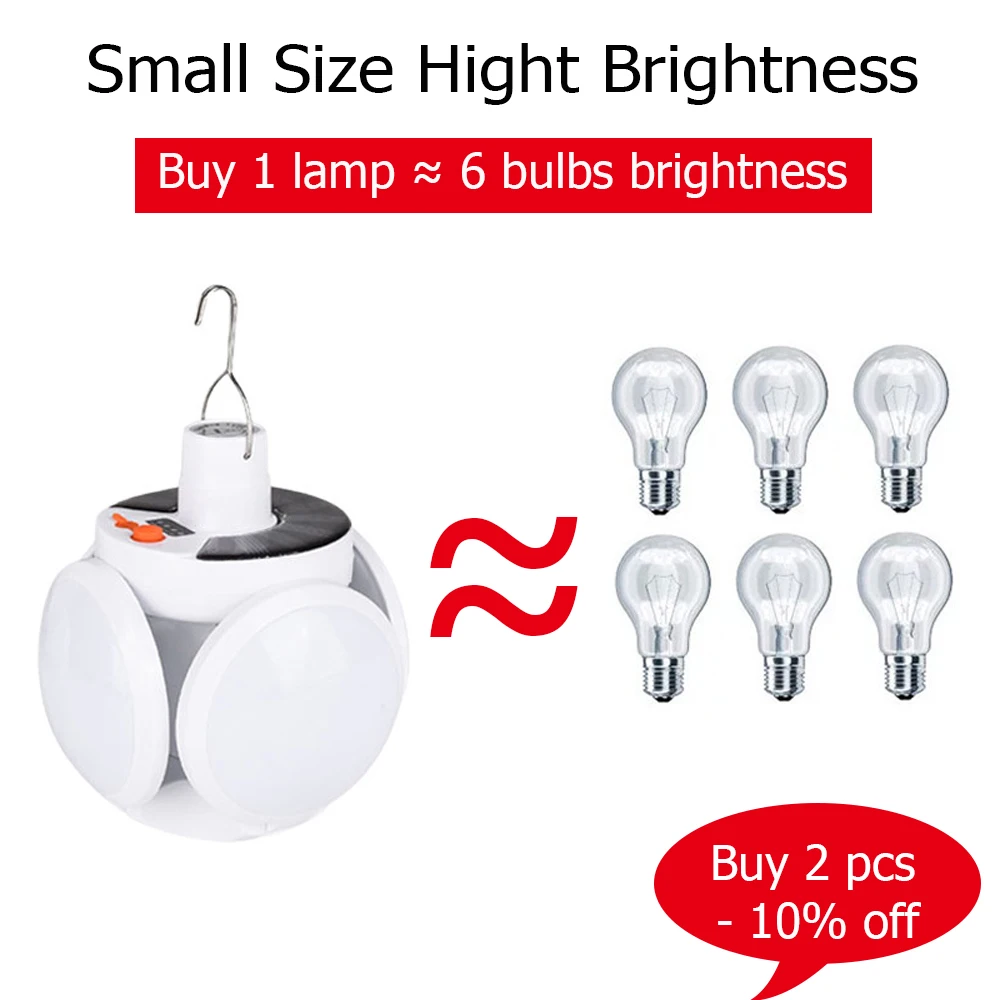 Перезаряжаемый светодиодный фонарь для кемпинга складной светильник палатки