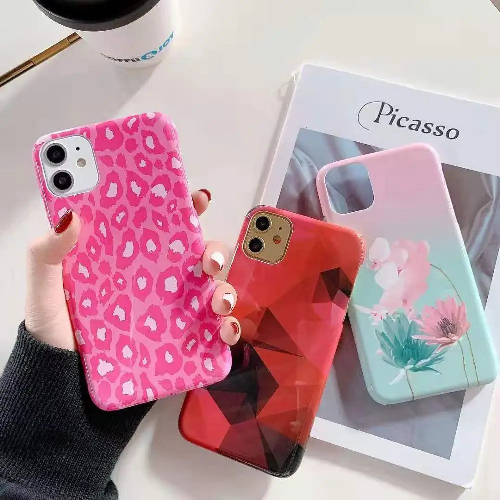 Роскошный Розовый леопардовый чехол с геометрическим рисунком для iPhone 11 Pro XS Max X XR