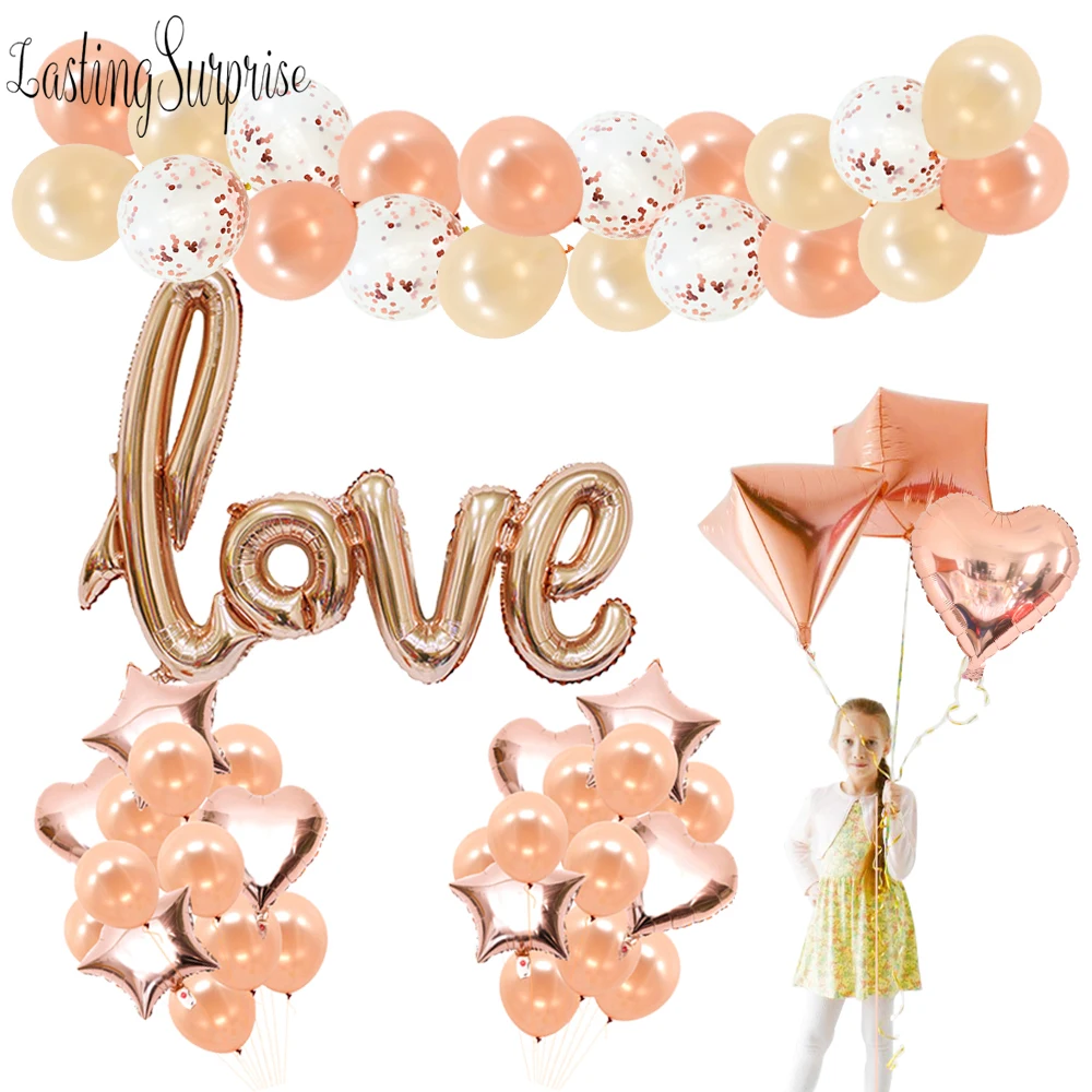 Воздушные шары из фольги с надписью на день рождения розовое золото|Воздушные и