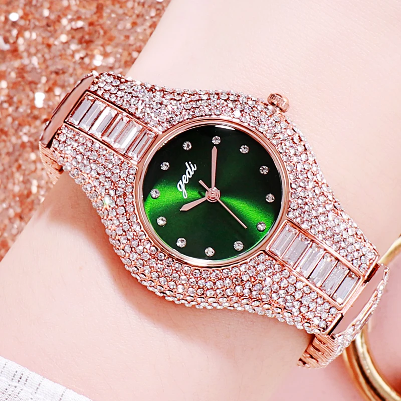 

Women Watches Fashion Top Diamond Stainless Steel Quartz WristWatch High-End Fashion Waterproof Simple Clock Luxury reloj mujer