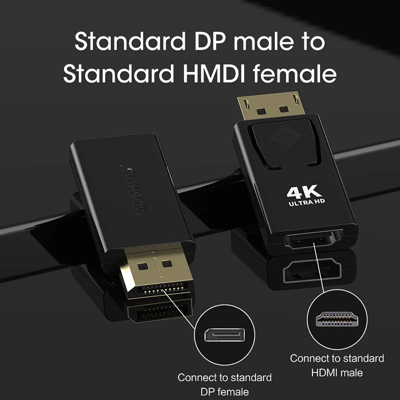 MOSHOU Displyport к HDMI адаптер мама-папа Макс 4 к 60 Гц DP к HDMI конвертер 2 к видео аудио разъем для HDTV ПК