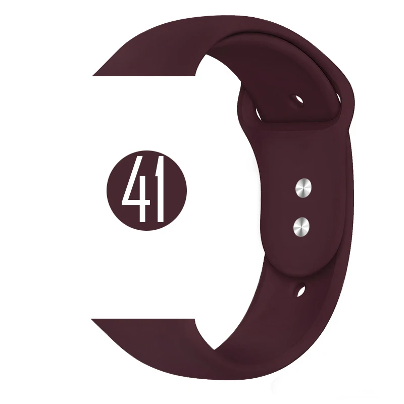 41 Цветной мягкий силиконовый спортивный ремешок для Apple Watch Series 5 4 3 2 1 38 мм 42 мм резиновый ремешок для часов iWatch 5 4 40 мм 44 мм - Цвет ремешка: 41