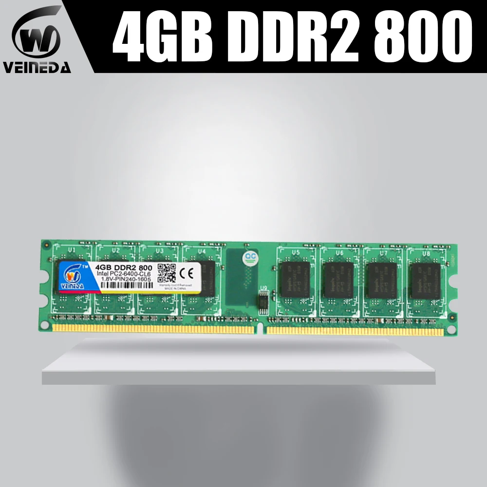 Оперативная память VEINEDA 4G DDR2 800/667 МГц 4 Гб ОЗУ для рабочего стола amd mobo совместимая