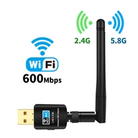 hot sale 600mbps usb adapter 5 8ghz2 4ghz wifi receiver wireless network card usb wifi high speed antenna 5g wifi adapter