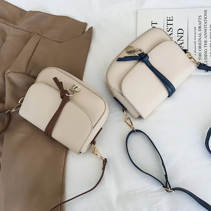 

2021 New Women's Shoulder Bag Pu Color Contrast Trend Texture Messenger Bag Satchels Fashionable Purses
