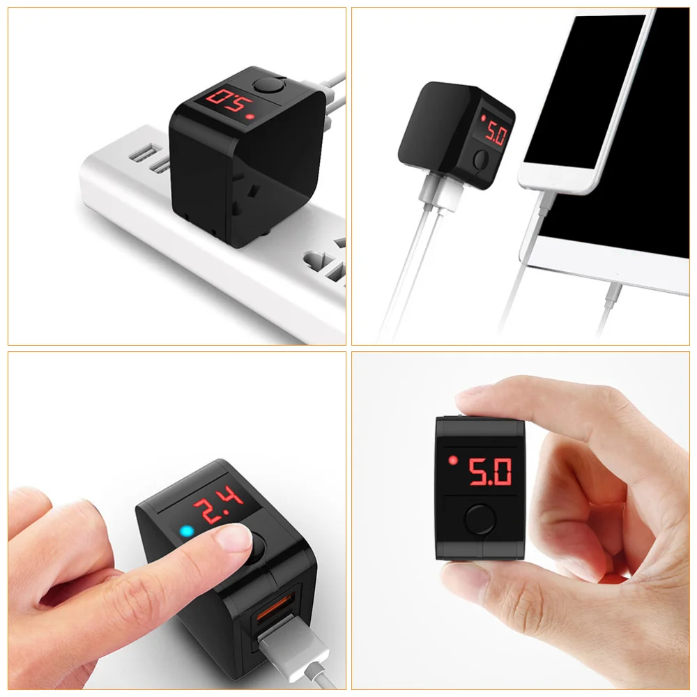 

Durable Automatic Power Off Charger USB Charging Head Charging Adapter (Black)