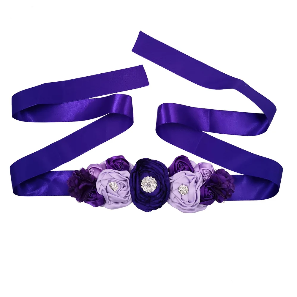 Purple Sash Длинное платье с цветочным рисунком и карманами для девочек 6, 8, 10, 12 лет, длинное платье в богемном стиле, винтажное Повседневное платье длиной до щиколотки с рукавами 3/4 - Цвет: Purple Sash