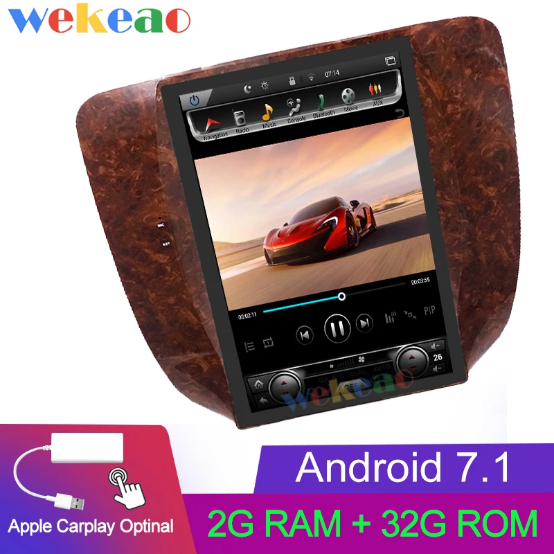 Android Car Radio Wekeao вертикальный экран Tesla style 12,1 ''1Din Android 7,1 автомобильный dvd-плеер gps навигация Автомагнитола для Chevrolet Yukon GMC wifi - Цвет: Android Car Radio
