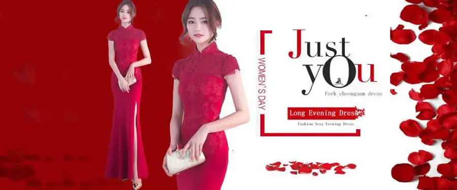 Вышивка Cheongsam длинное китайское Восточное вечернее платье элегантные платья принцессы красные Qipao Свадебные Летние женские сексуальные цветы