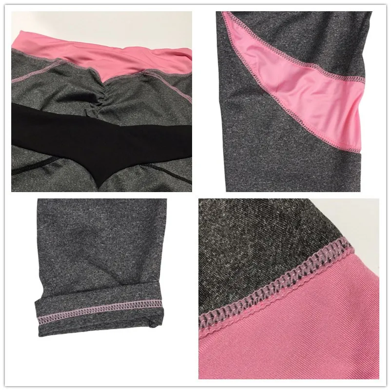 FDBRO спортивные Леггинсы для женщин Лоскутные хип леггинсы с сердцем тонкие пуш ап