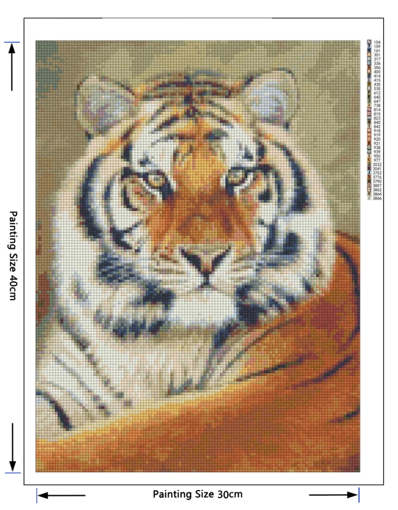 DIY 5D Diamond Mosaic Animal Handmade Painting Cross Stitch Kits Embroidery Tiger Patterns Rhinestones Arts |