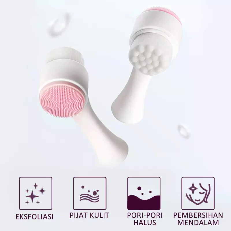 

3D Double Sided Silicone Facial Cleanser Brush Manual Blackhead Removal Brush Facial Cleansing Massage Wash Product