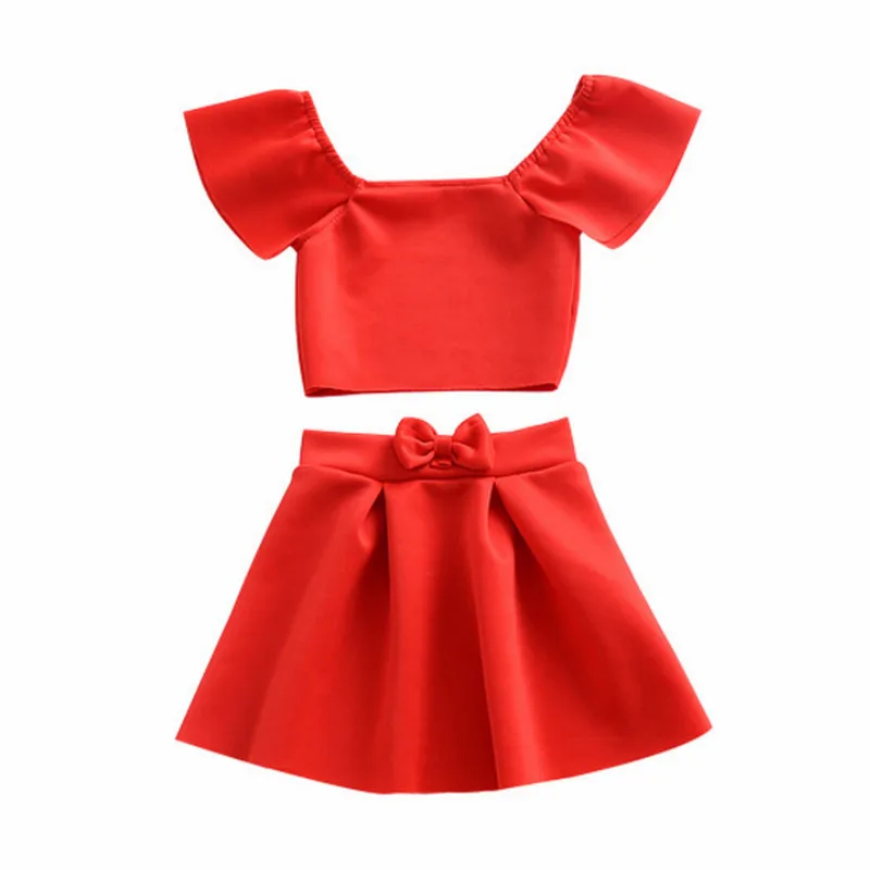 Новое поступление лета 2019 Модный комплект из 2 предметов для маленьких девочек