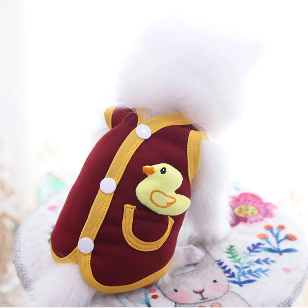 

6 Sizes Lovely Duck Pattern Pet Vest Pet Clothes For Puppy Dogs Costume Vest Apparel Warm Dog Clothes for Autumn Winter