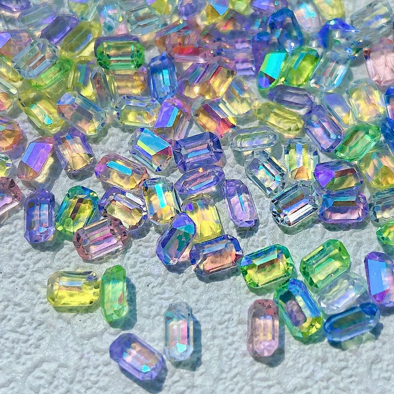 100 шт. Аврора Цветной Кубик Льда Дизайн ногтей украшения нежный полупрозрачный