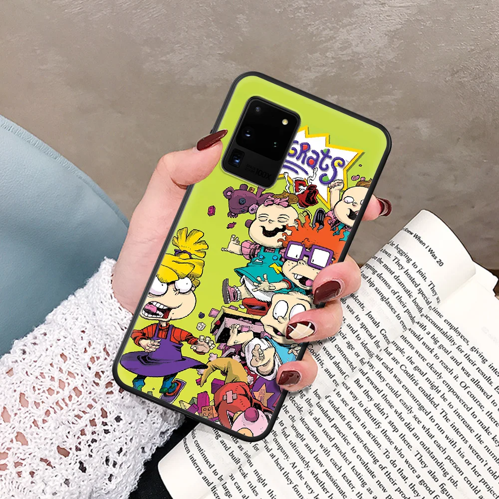 

Cartoon Rugrat Phone Case For Samsung Galaxy Note S 8 9 10 20 Plus E Lite Uitra black Waterproof Painting Shell Pretty Funda 3D