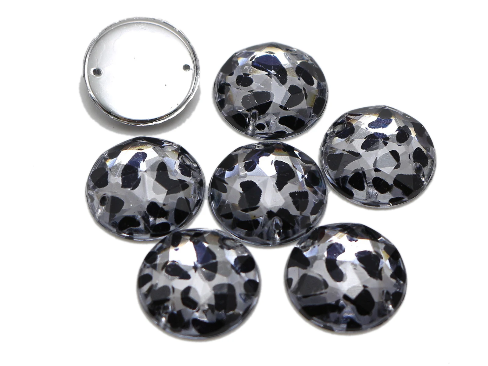 Różne kształty wzór w cętki akrylowe płaskie kryształki do szycia przyszyć koraliki